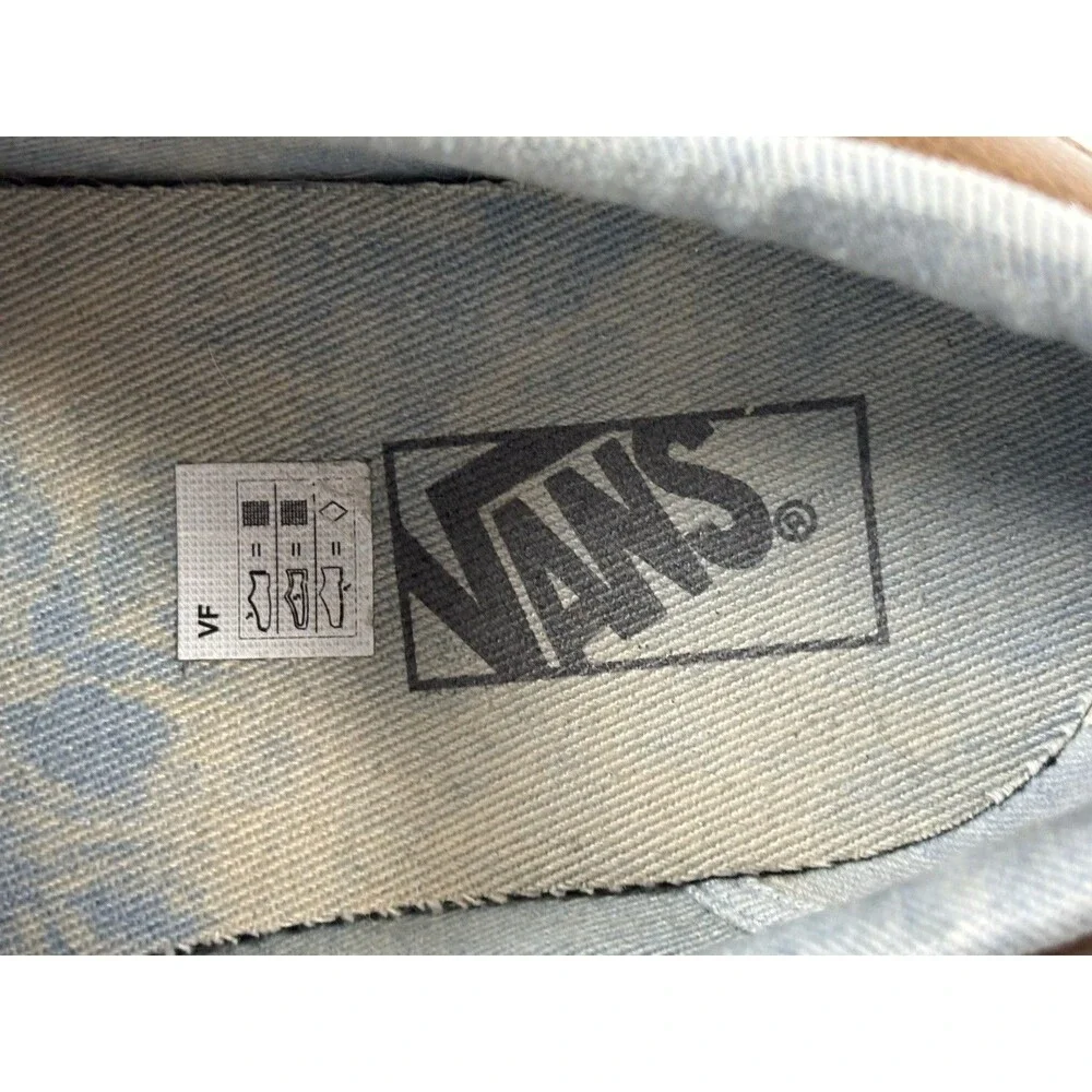 Vans Era Navy Blue Canvas Sneakers Brown Laces Men’s Size 11.5 Casual Shoes